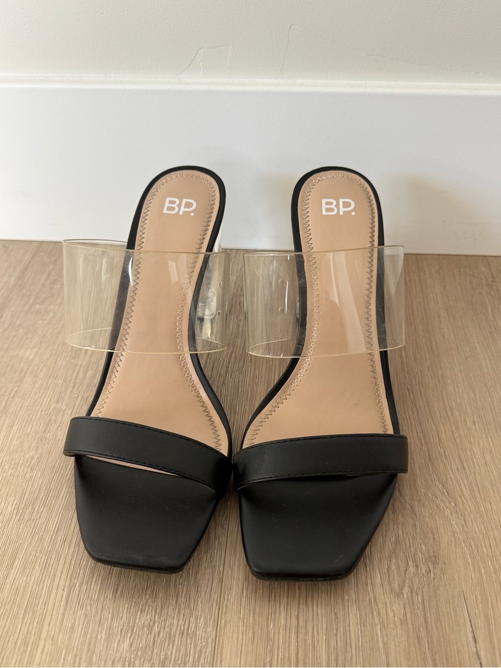BP. Black Heels with Clear Strap